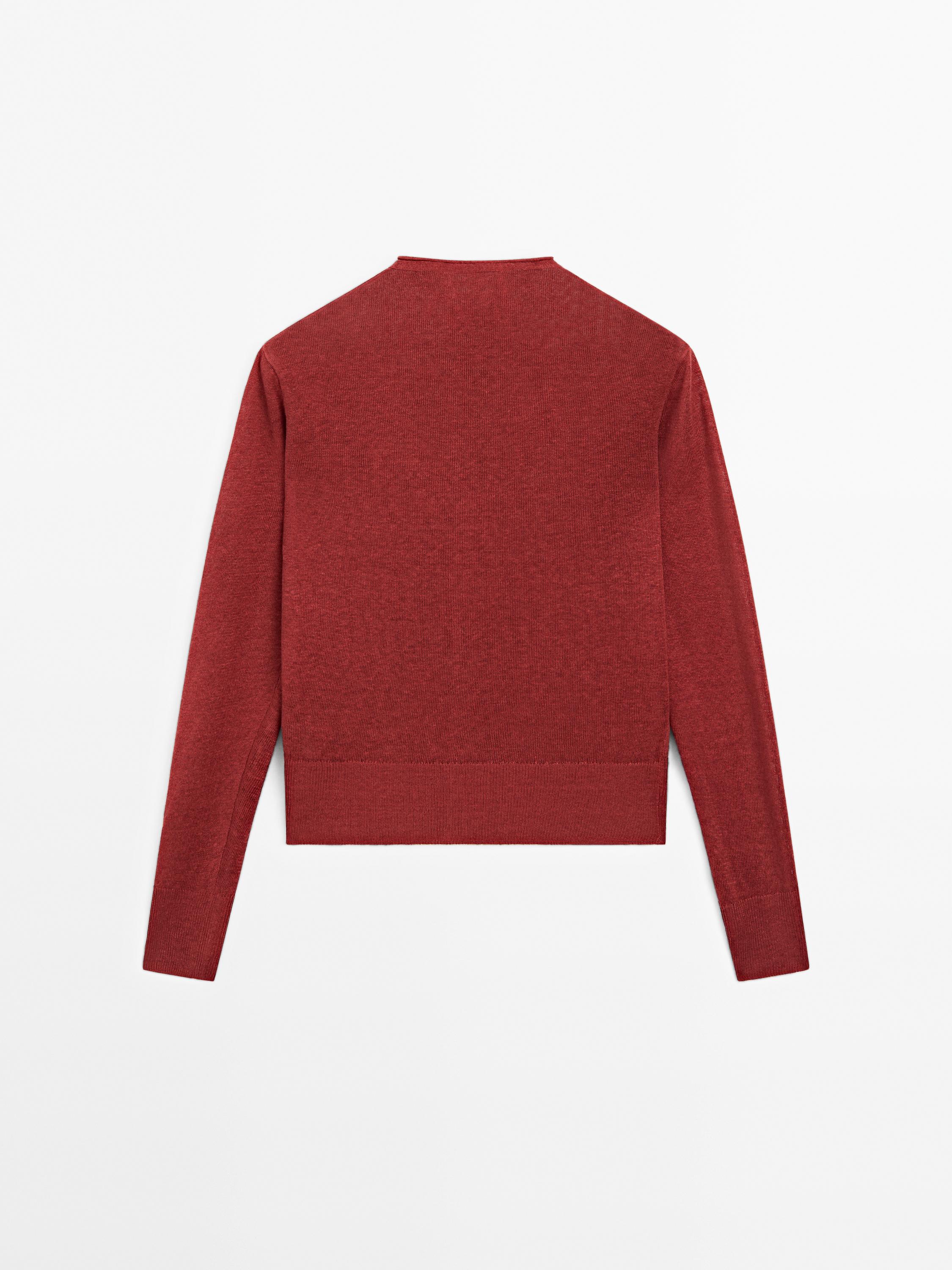 100% linen long sleeve cardigan